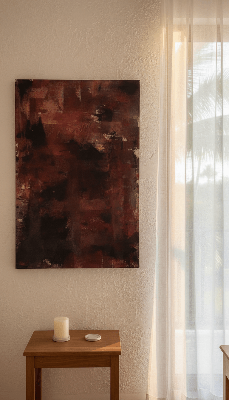 Red Tension V in tropical hotel interior